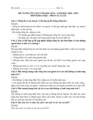 Đề cương ôn tập cuối học kì II môn Tiếng Việt Lớp 4 - Năm học 2018-2019